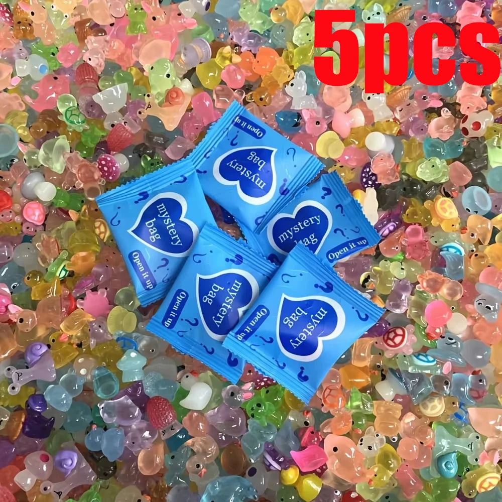 Glow-in-the-Dark Mini Resin Animals & Mushroom Blind Bags
