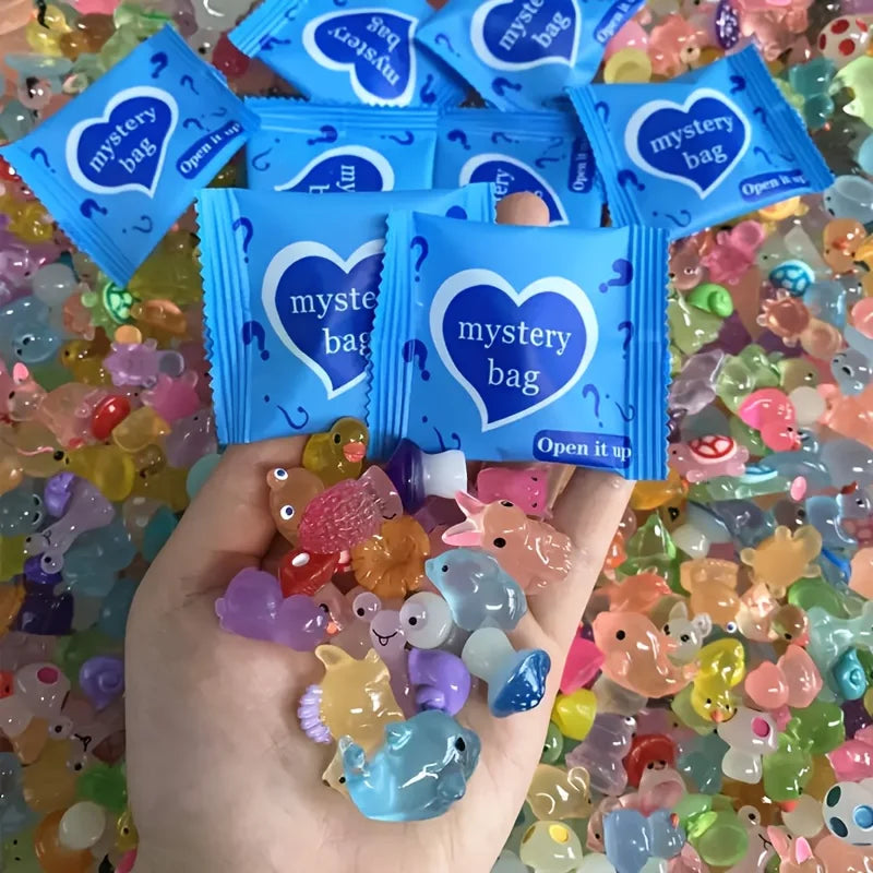 Glow-in-the-Dark Mini Resin Animals & Mushroom Blind Bags